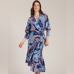 Tyler böe Silk Paisley Wrap Dress